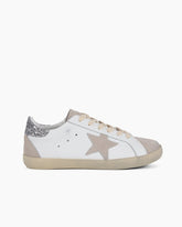 White Nappa Leather Gray Star Sneakers