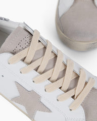White Nappa Leather Gray Star Sneakers