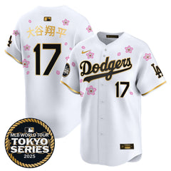 Dodgers Tokyo Series 2025 Gold Trim Vapor Premier Limited Jersey V2 - Stitched