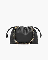 Medium Ruched Genuine Leather Bag Donut Chain