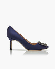 Women's Satin Jewel Buckle Pumps