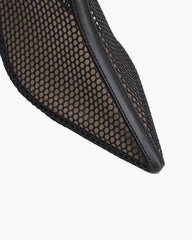 Pointed Hollow Mesh Thick Heels Boots