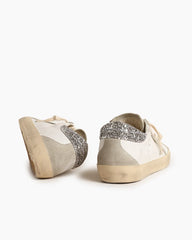 White Nappa Leather Gray Star Sneakers