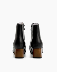 (Clean Up - US 7) Metal Buckle Tassel Block Heel Ankle Boots