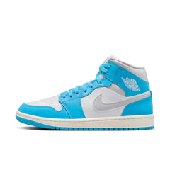 Air Jordan 1 Mid "Sky Dark Powder Blue White Sail Neutral Grey" - Women's