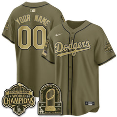 LAD New Era Olive 2026 Armed Forces Day Custom Jersey -All Stitched