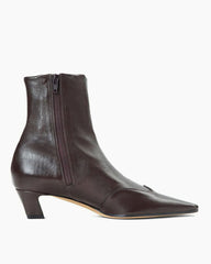 Western Style Leather Booties Square Toe
