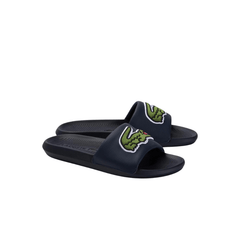 Lacoste Croco Synthetic and PU Slides 'Black' - Men's