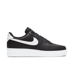Nike Air Force 1 Low '07 Black White Pebbled Leather - Men's
