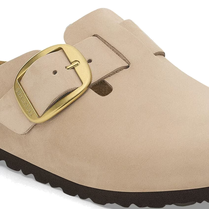 Boston Big Buckle Nubuck Leather Sandcastle (Women)