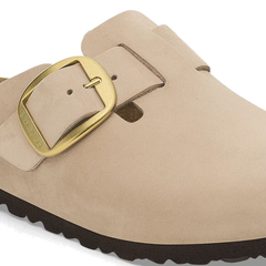 Boston Big Buckle Nubuck Leather Sandcastle (Women)