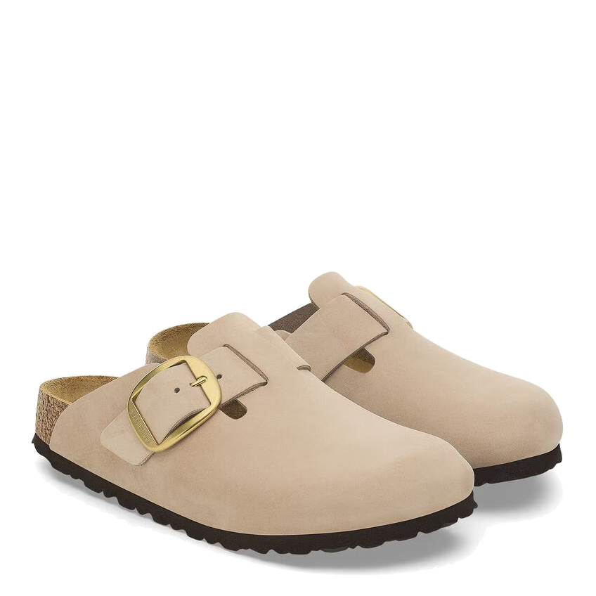 Boston Big Buckle Nubuck Leather Sandcastle (Women)