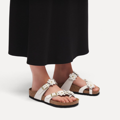 Mayari Flowers White Leather (Women)