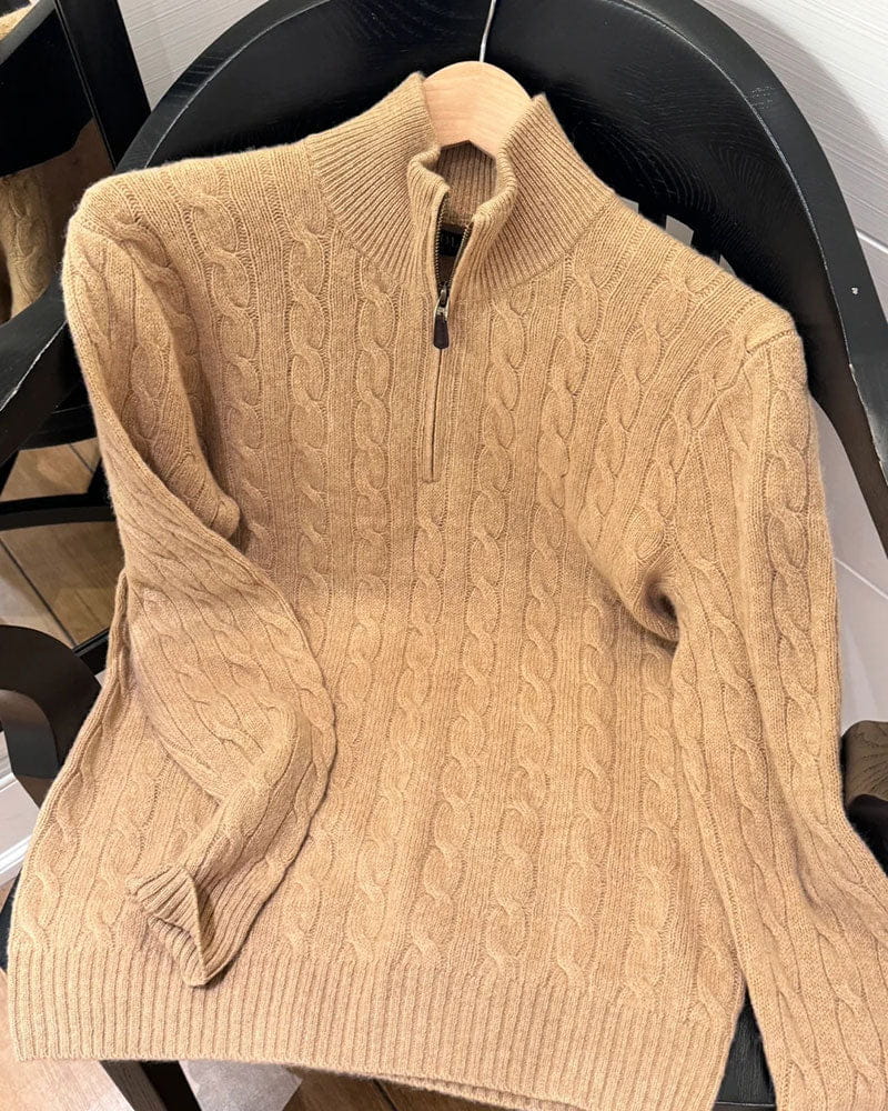Women's Cable knit Half Zip Sweater