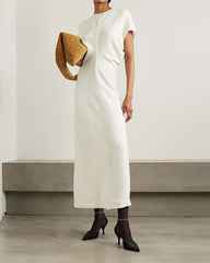 Women's Crinkled Viscose Blend Maxi Dress