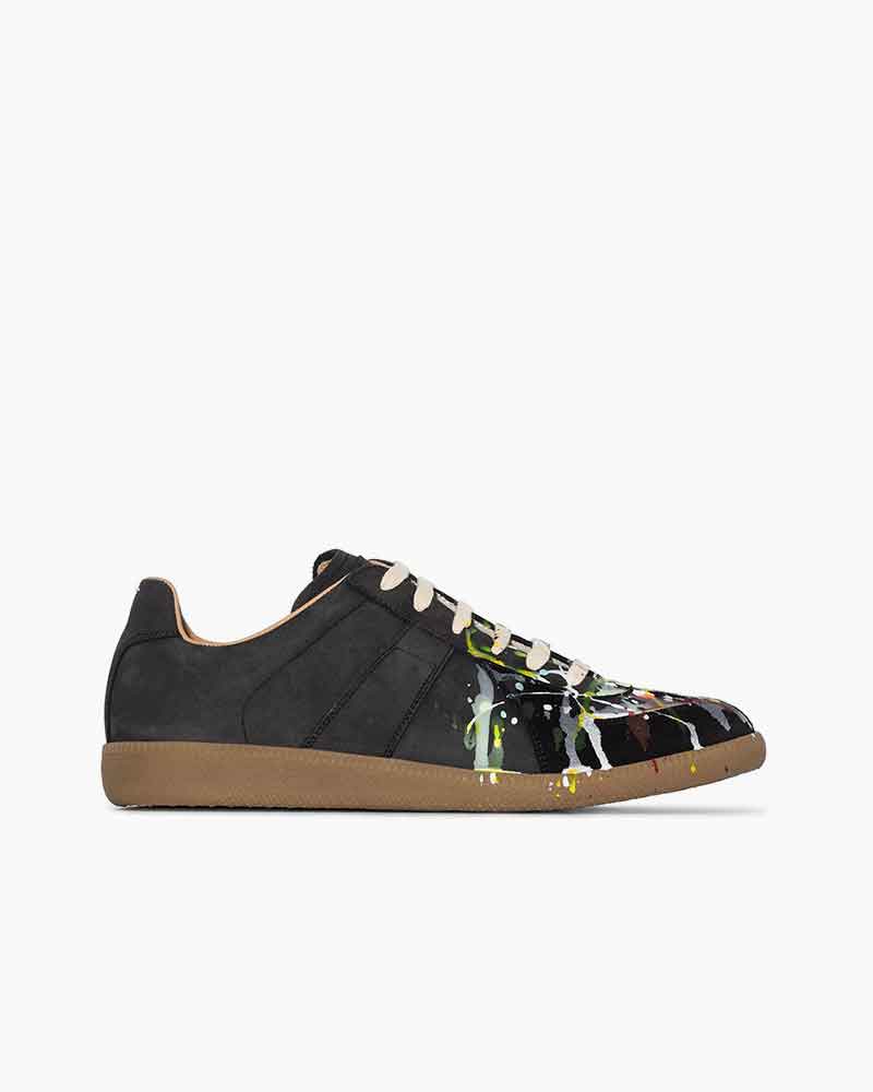 Men's Black Art Paint Runner Sneakers