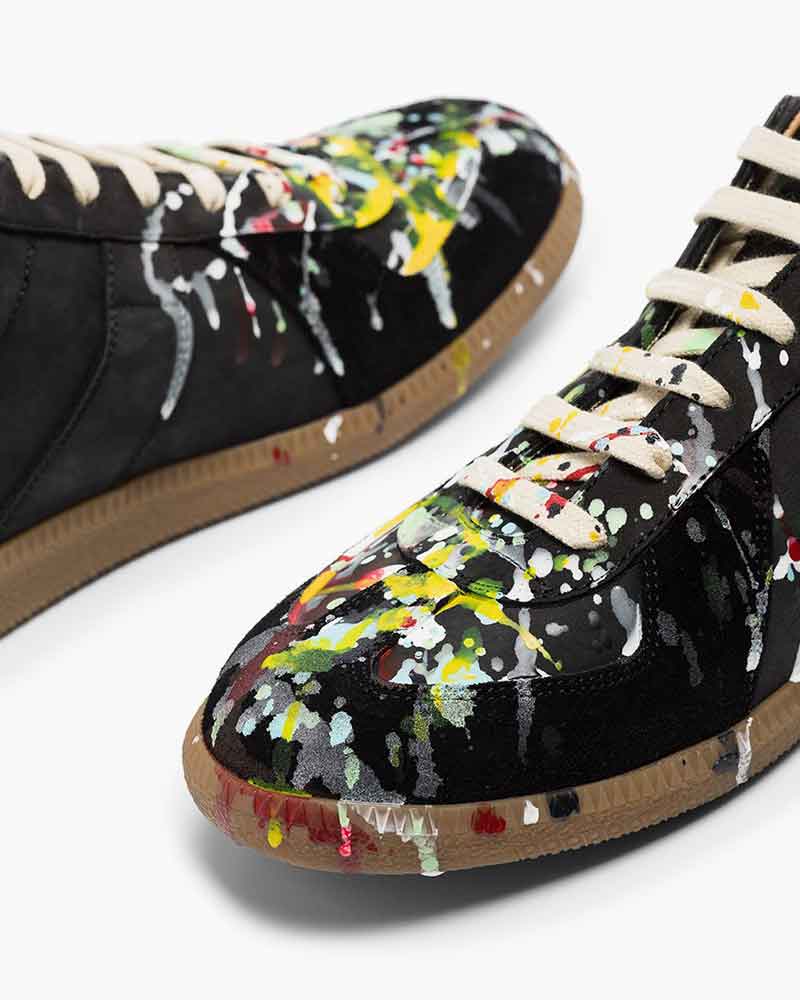 Men's Black Art Paint Runner Sneakers