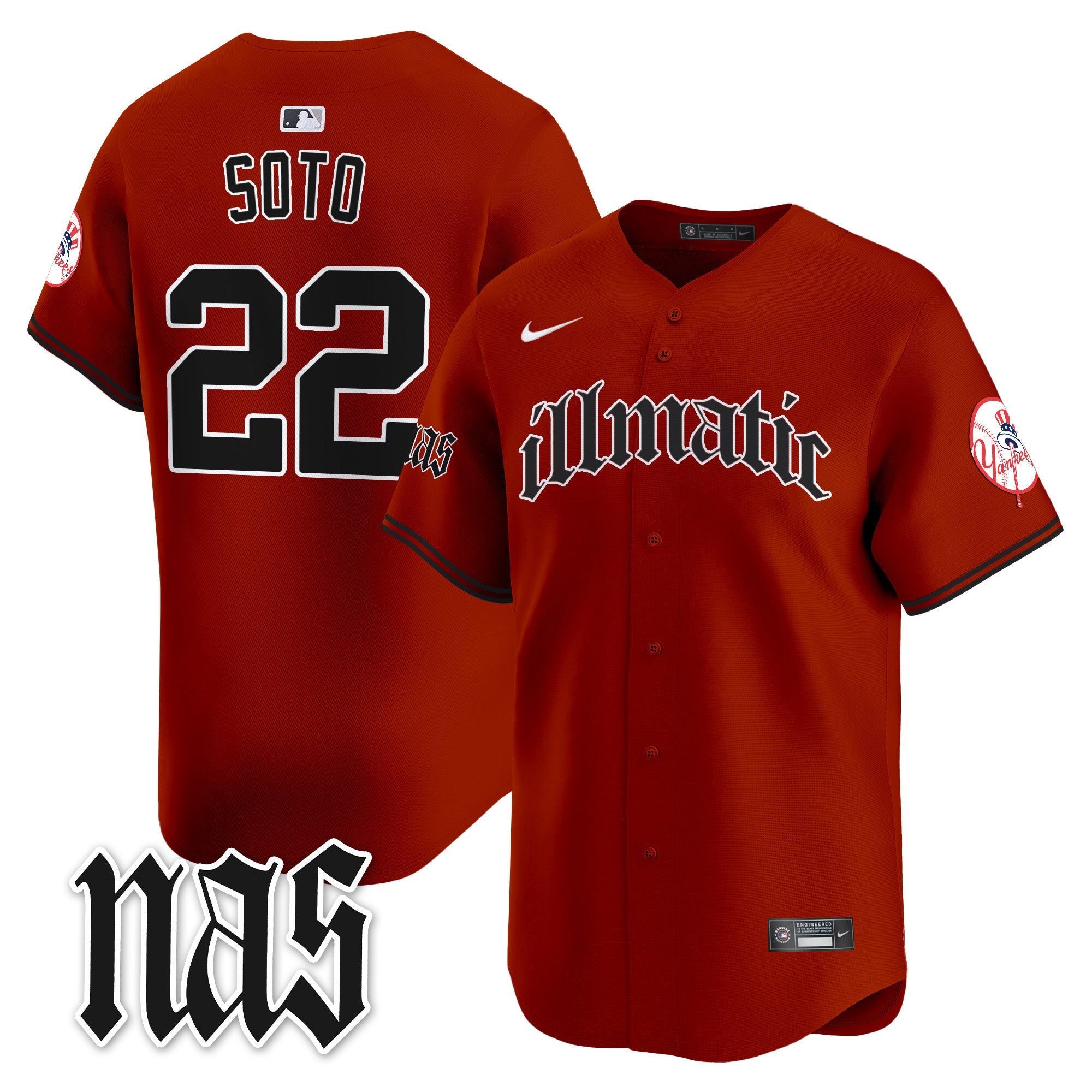 NYY Nas Illmatic Vapor Premier Limited Jersey - All Stitched