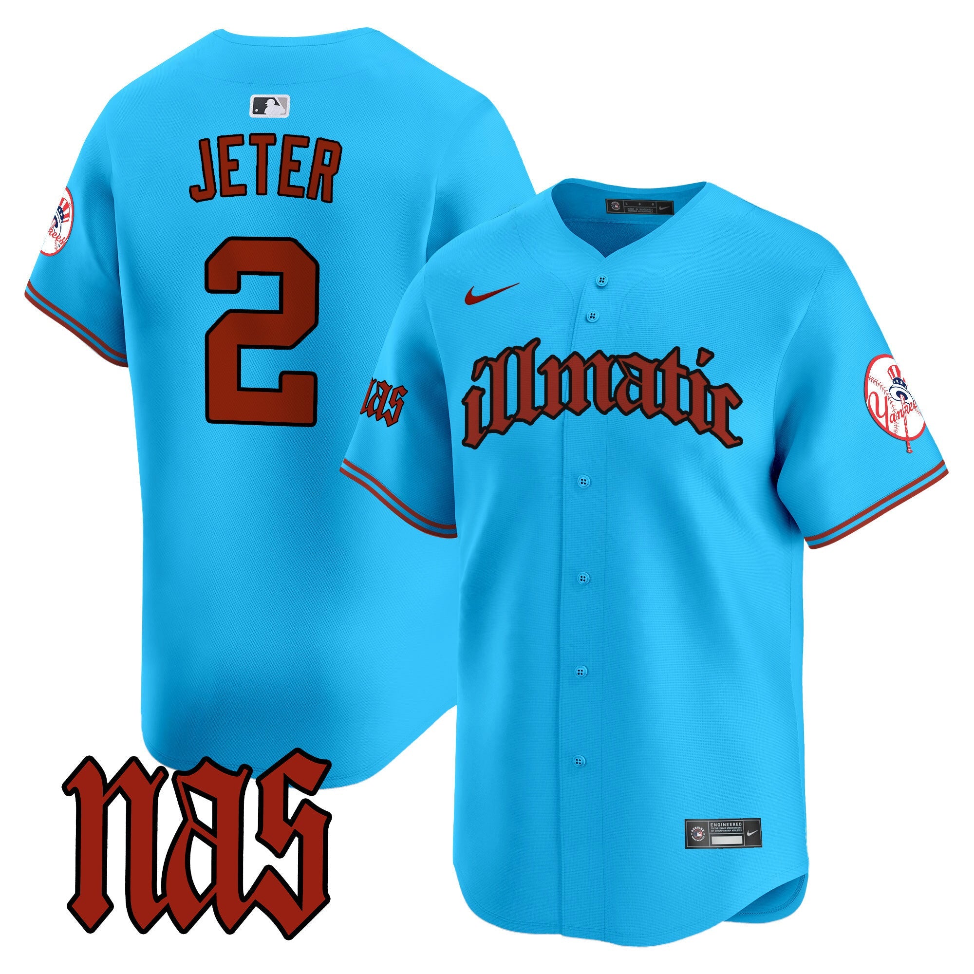 NYY Nas Illmatic Vapor Premier Limited Jersey - All Stitched