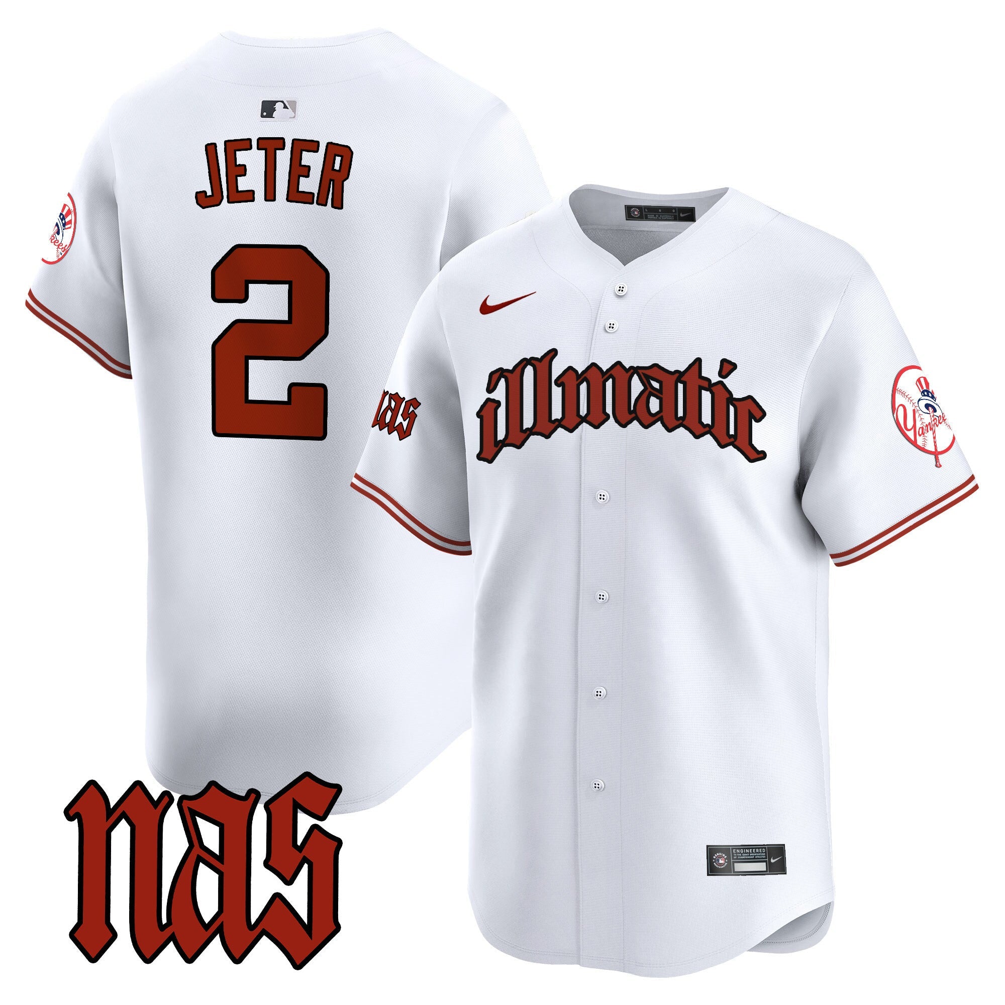 NYY Nas Illmatic Vapor Premier Limited Jersey - All Stitched