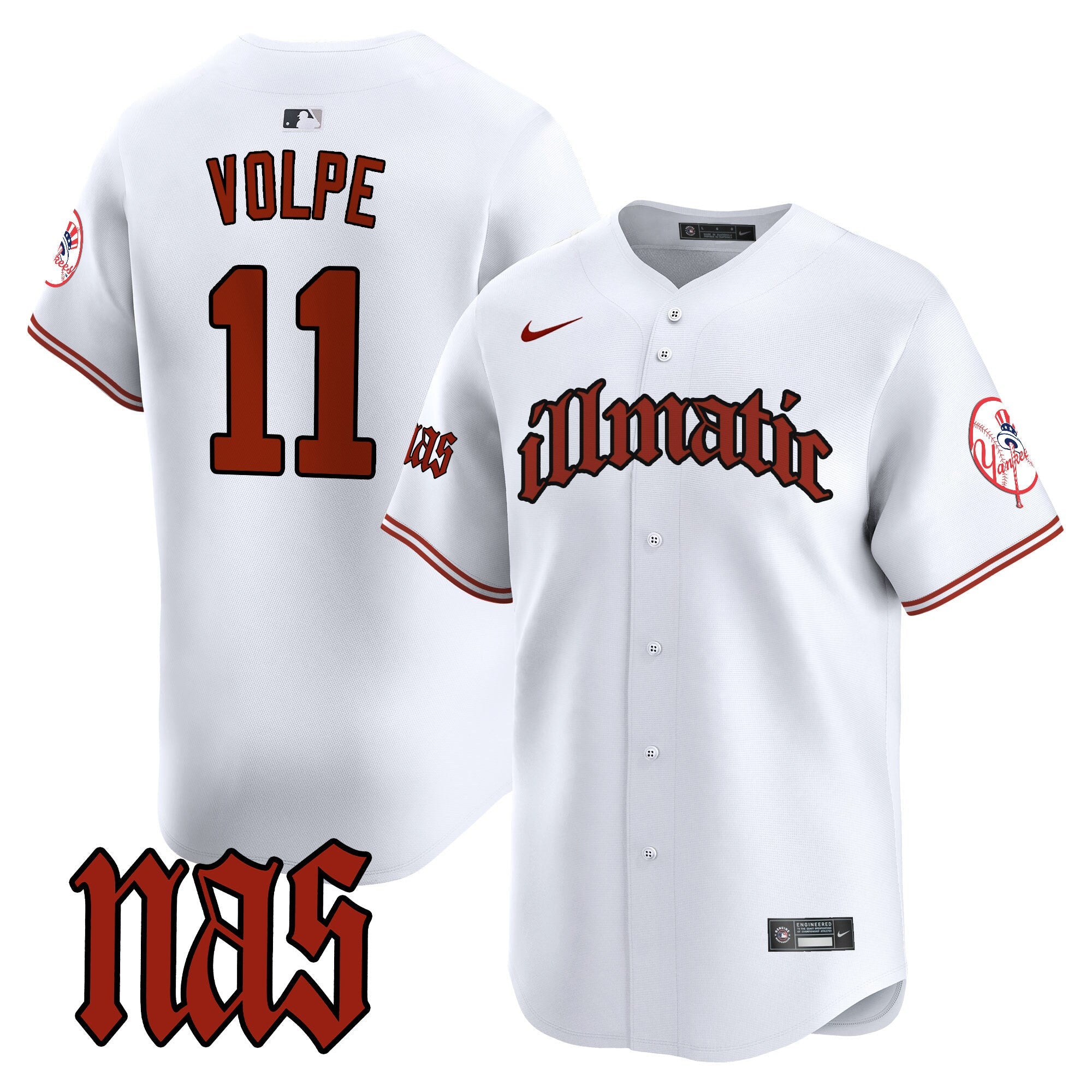 NYY Nas Illmatic Vapor Premier Limited Jersey - All Stitched