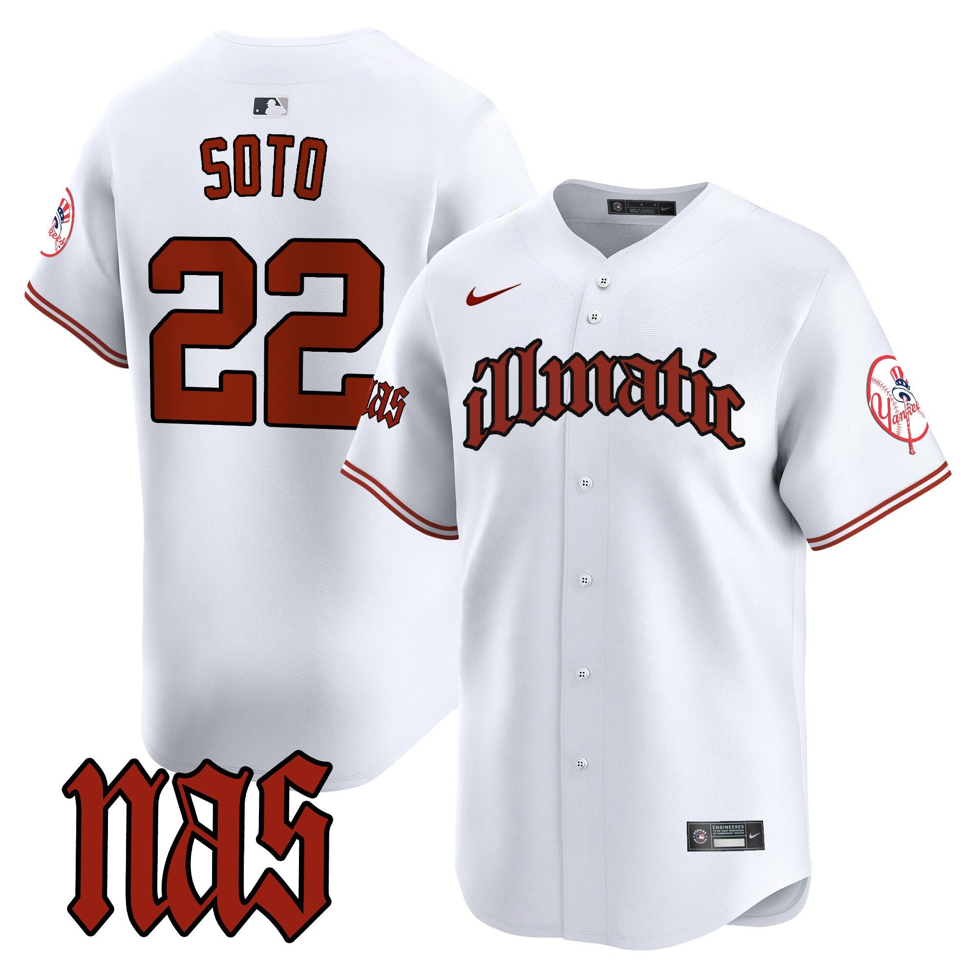 NYY Nas Illmatic Vapor Premier Limited Jersey - All Stitched