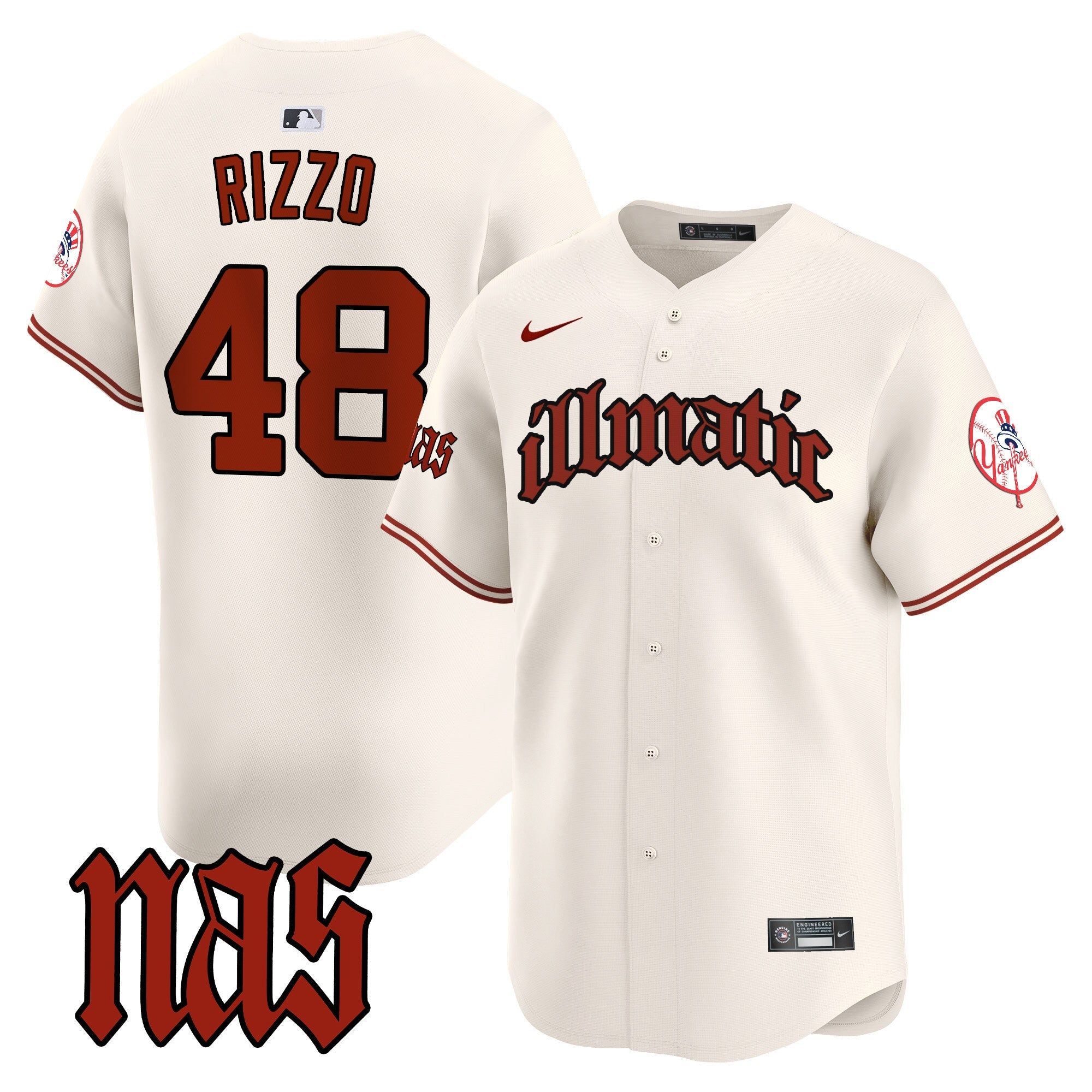 NYY Nas Illmatic Vapor Premier Limited Jersey - All Stitched