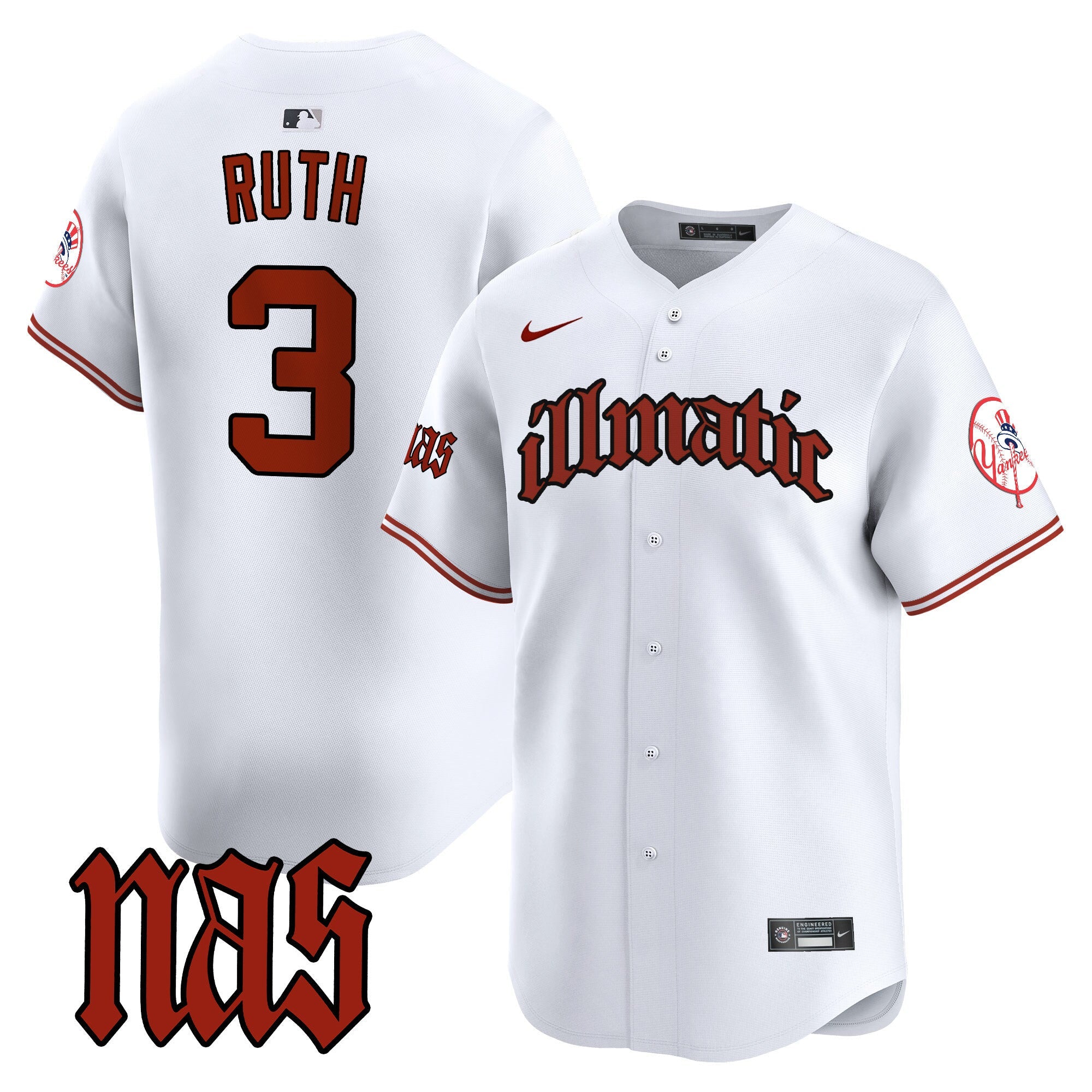 NYY Nas Illmatic Vapor Premier Limited Jersey - All Stitched