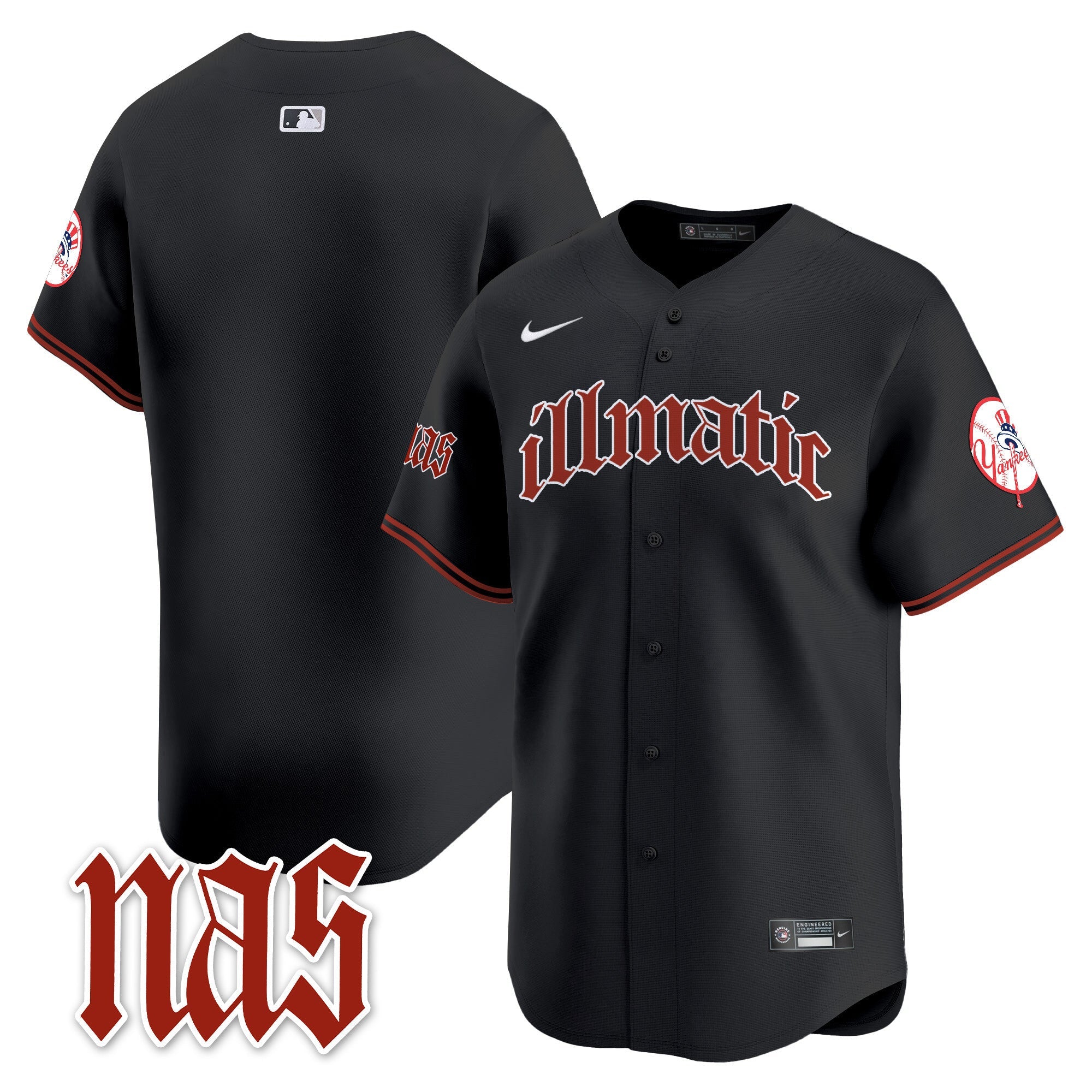 NYY Nas Illmatic Vapor Premier Limited Jersey - All Stitched