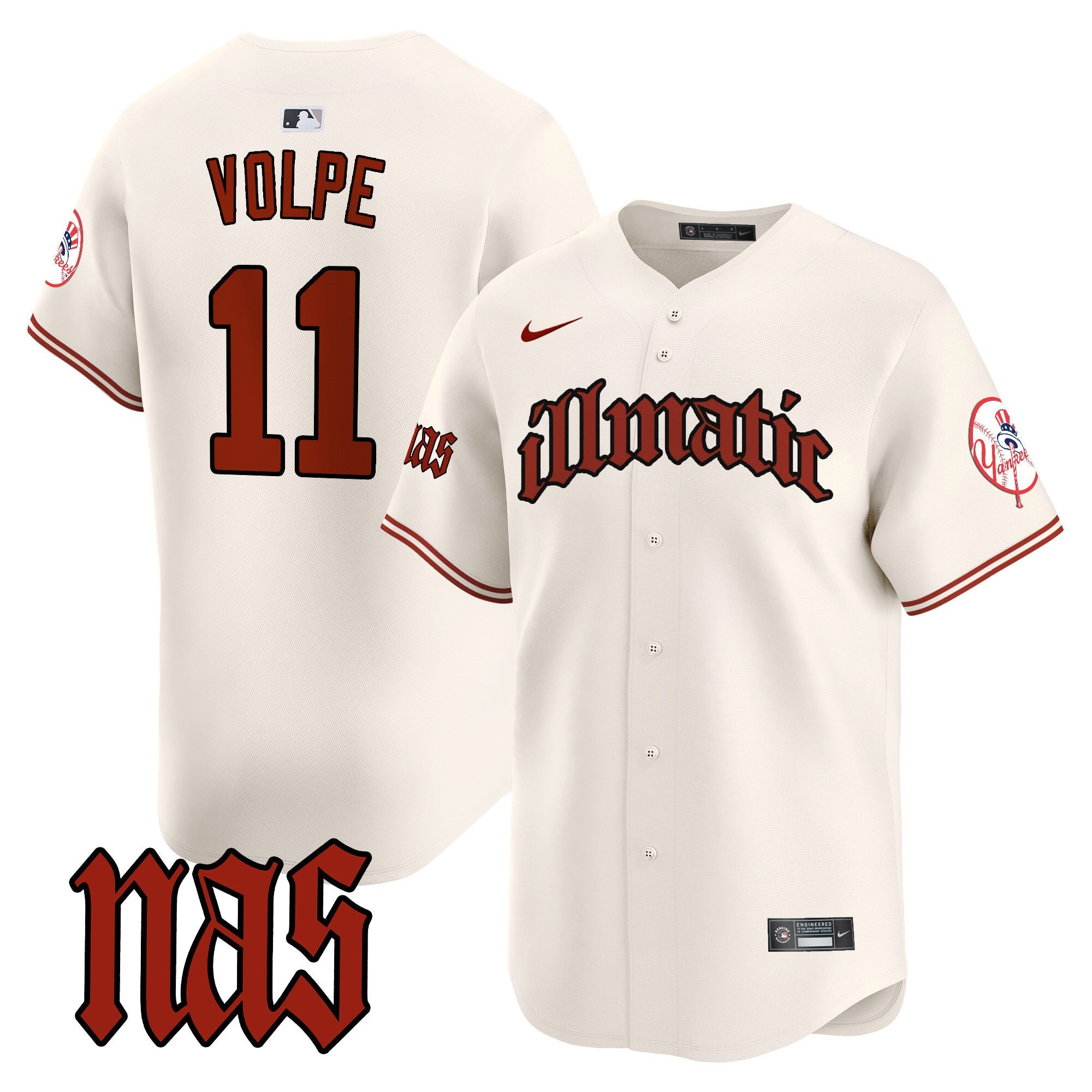 NYY Nas Illmatic Vapor Premier Limited Jersey - All Stitched