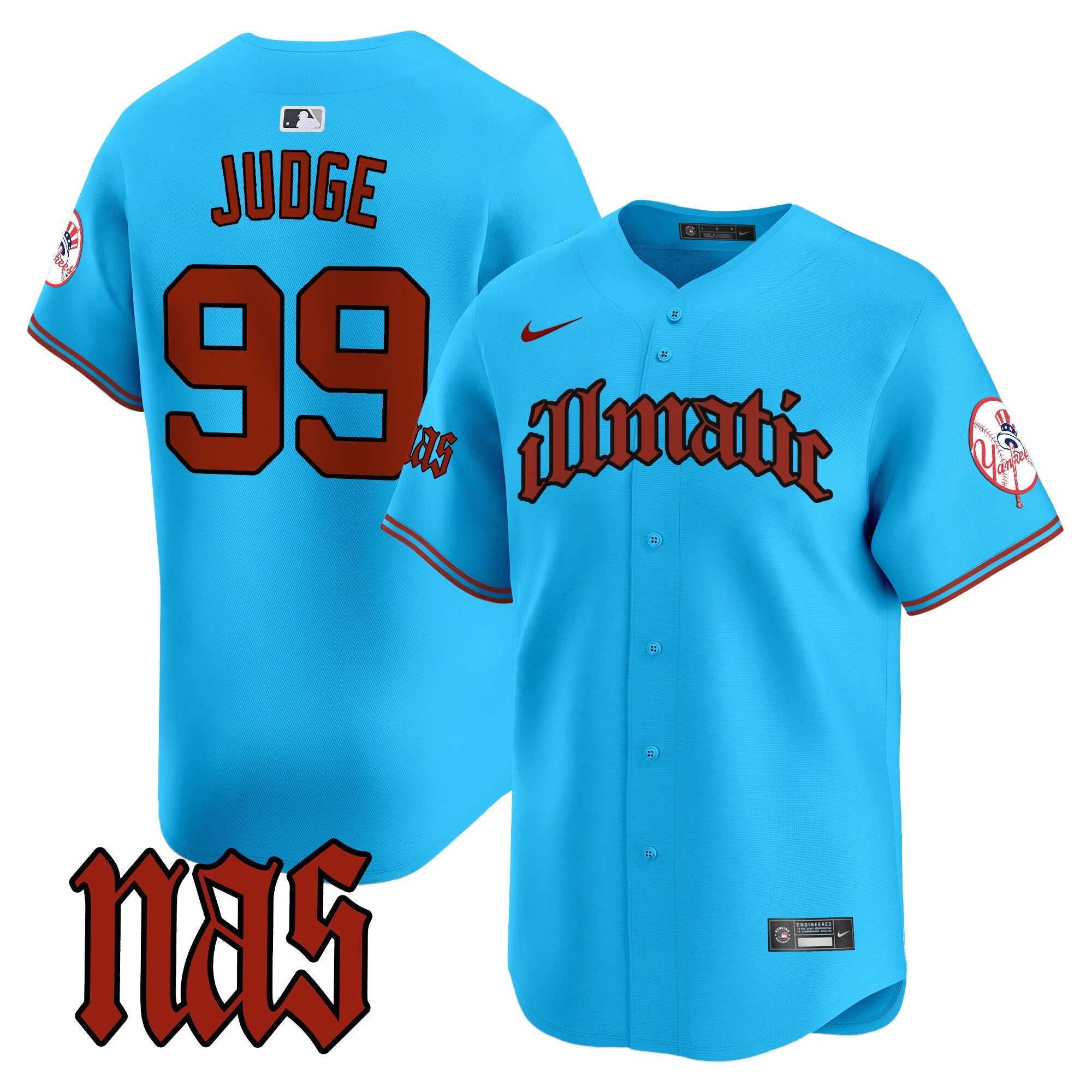 NYY Nas Illmatic Vapor Premier Limited Jersey - All Stitched