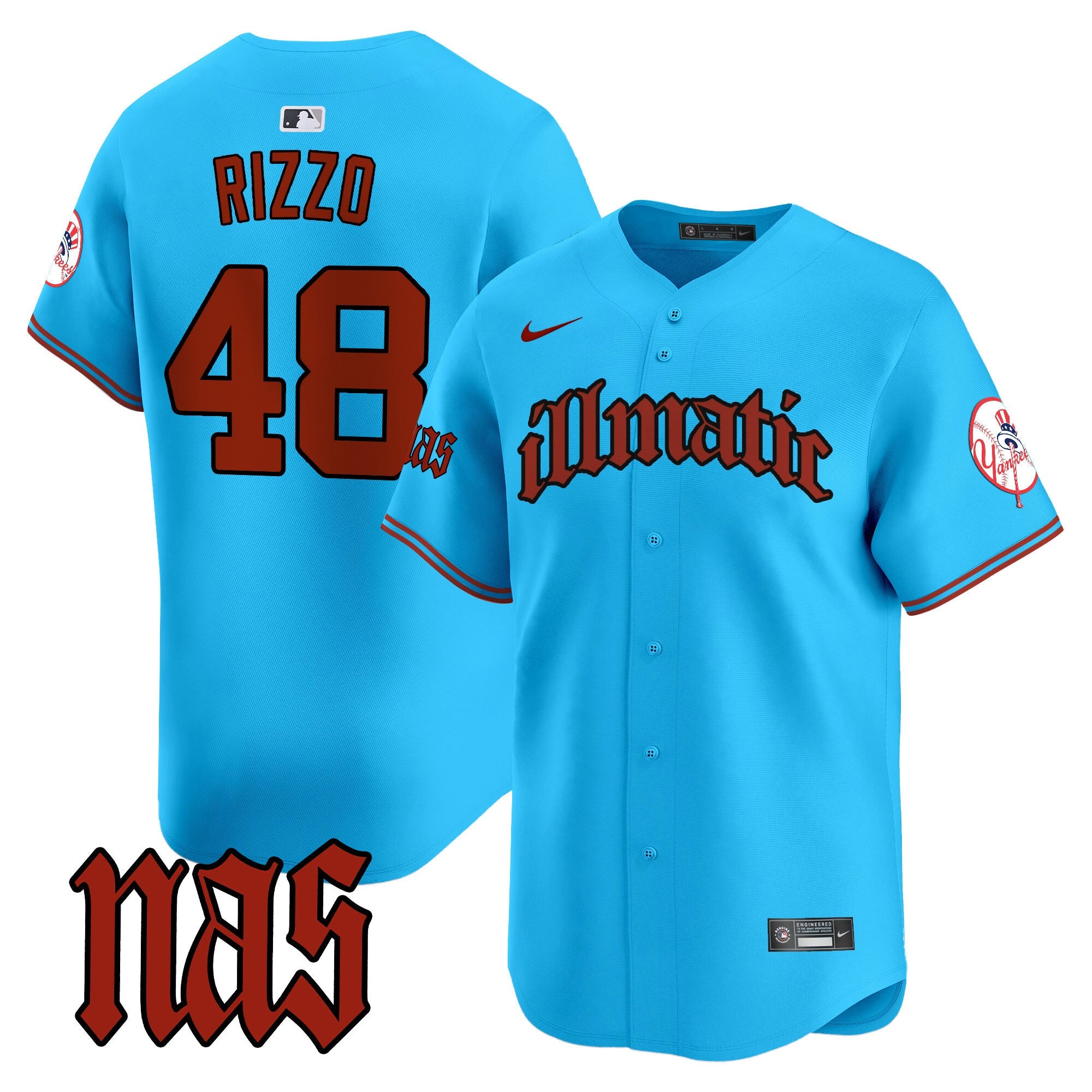 NYY Nas Illmatic Vapor Premier Limited Jersey - All Stitched
