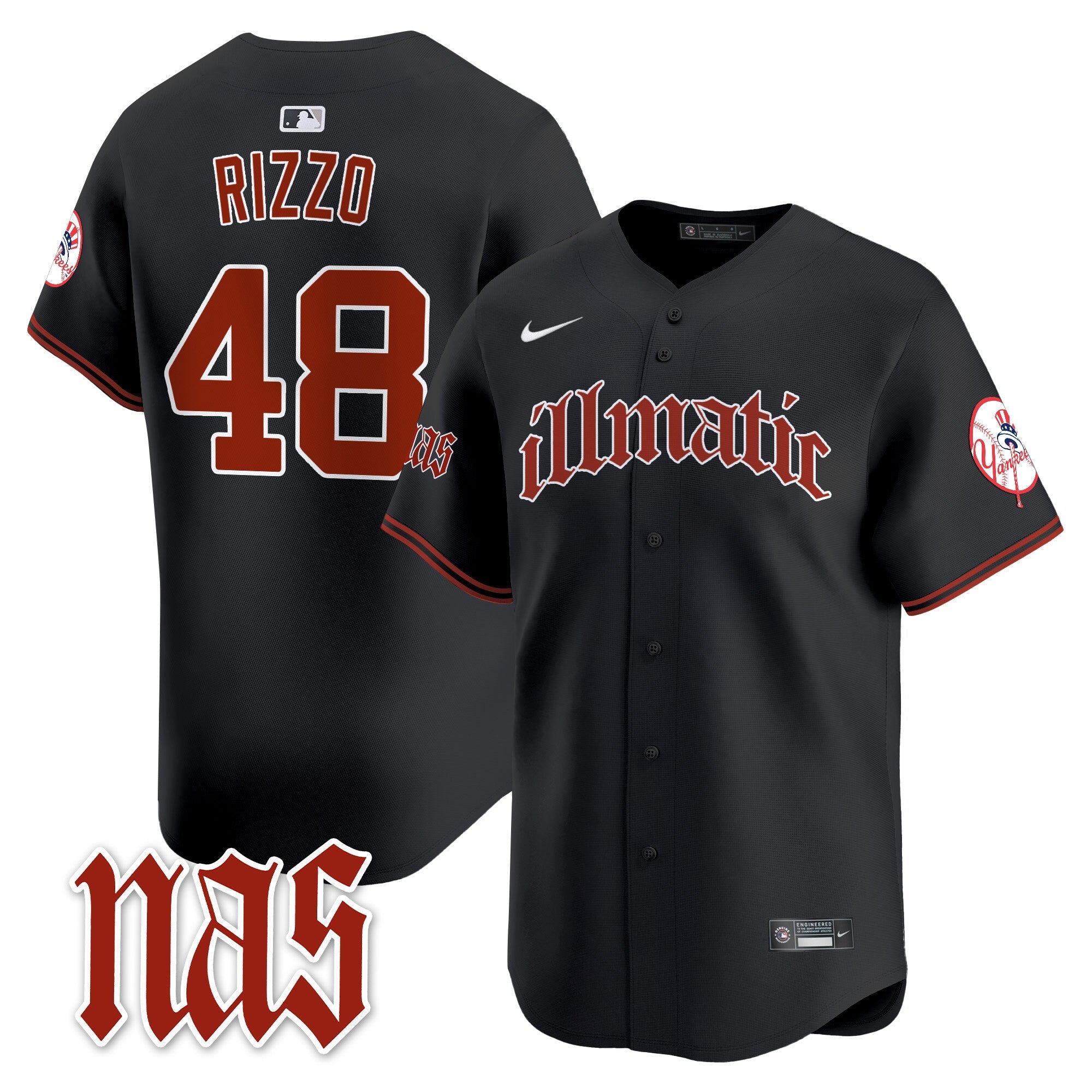 NYY Nas Illmatic Vapor Premier Limited Jersey - All Stitched