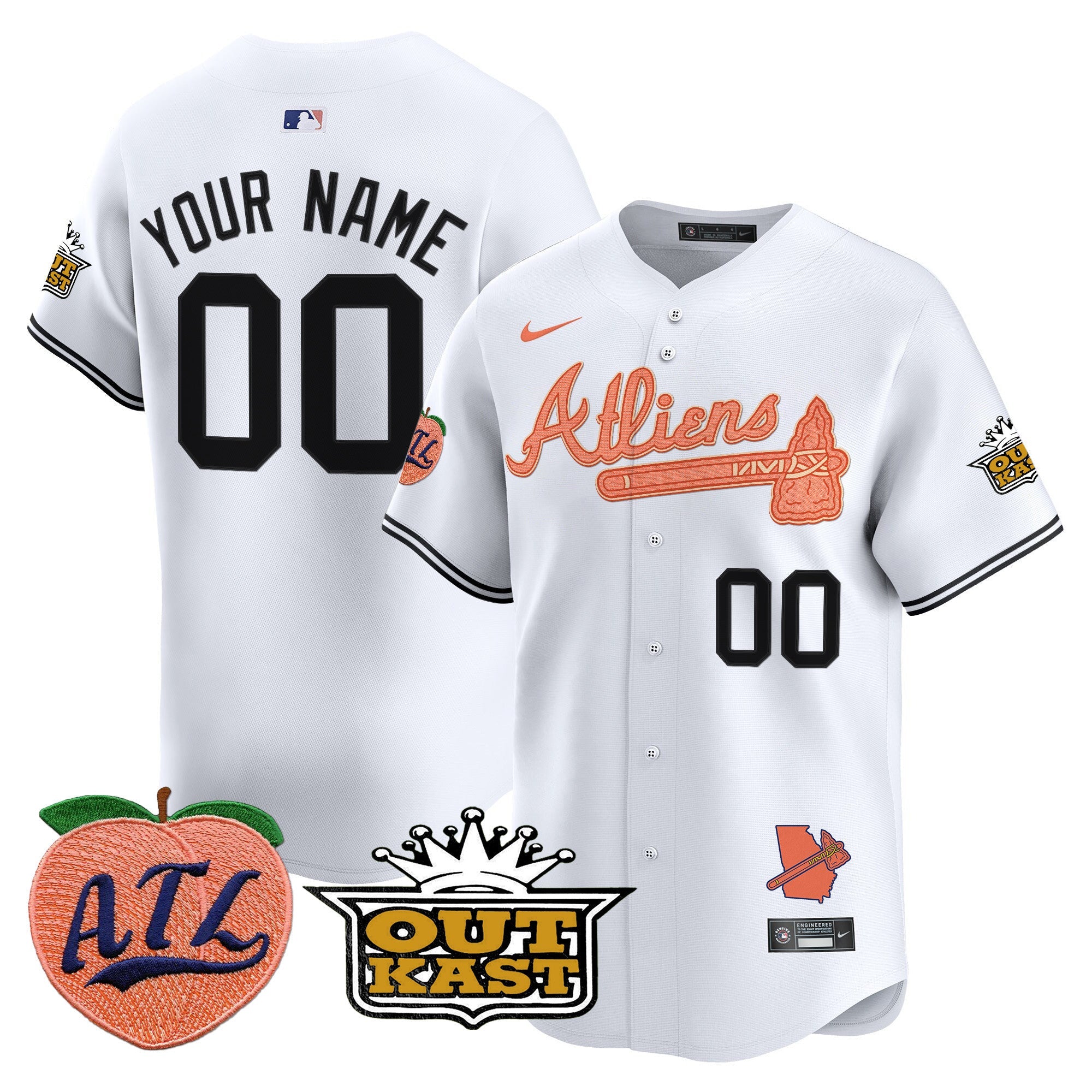 ATL Atliens & Peach Vapor Premier Limited Custom Jersey - All Stitched