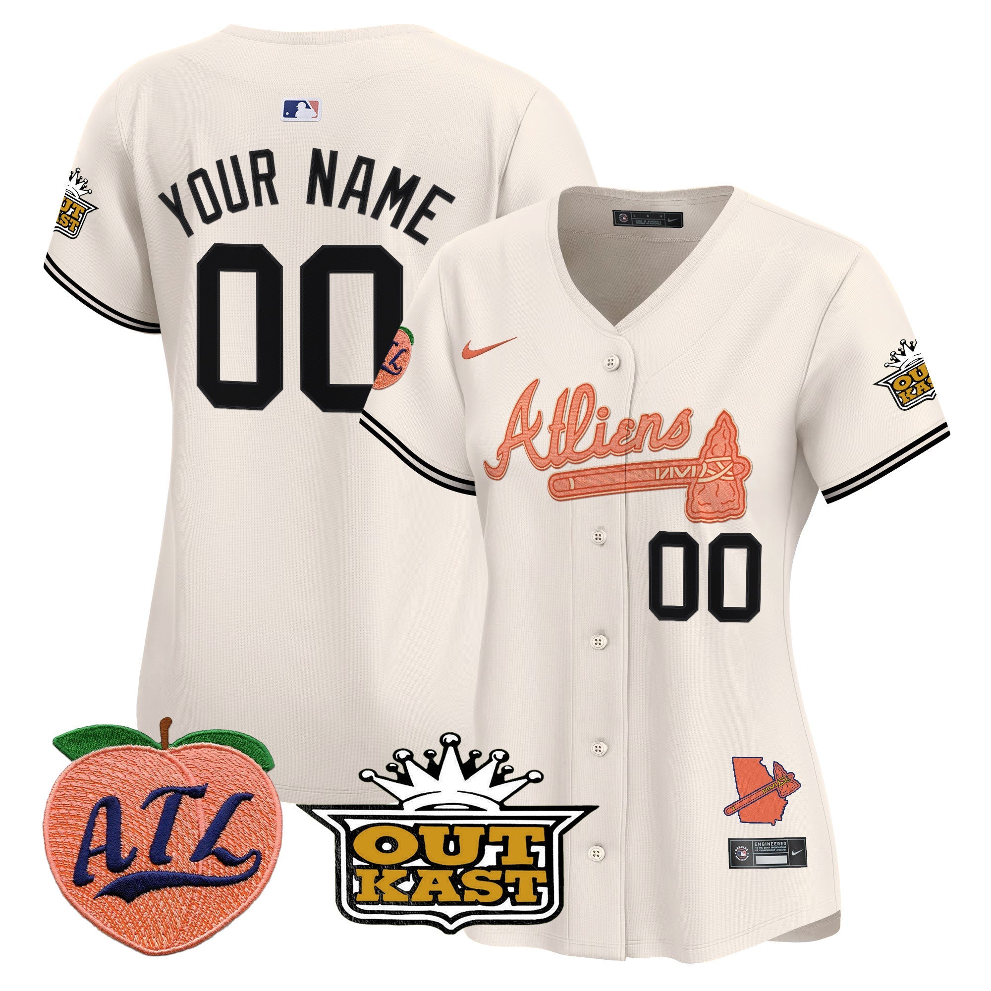 ATL Atliens & Peach Vapor Premier Limited Custom Jersey - All Stitched