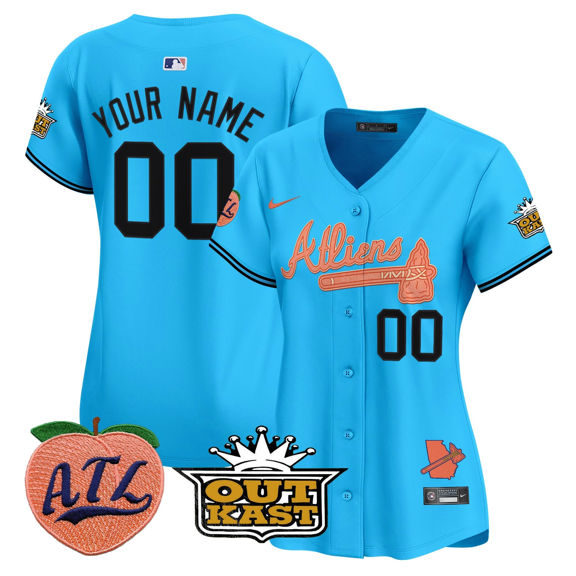 ATL Atliens & Peach Vapor Premier Limited Custom Jersey - All Stitched