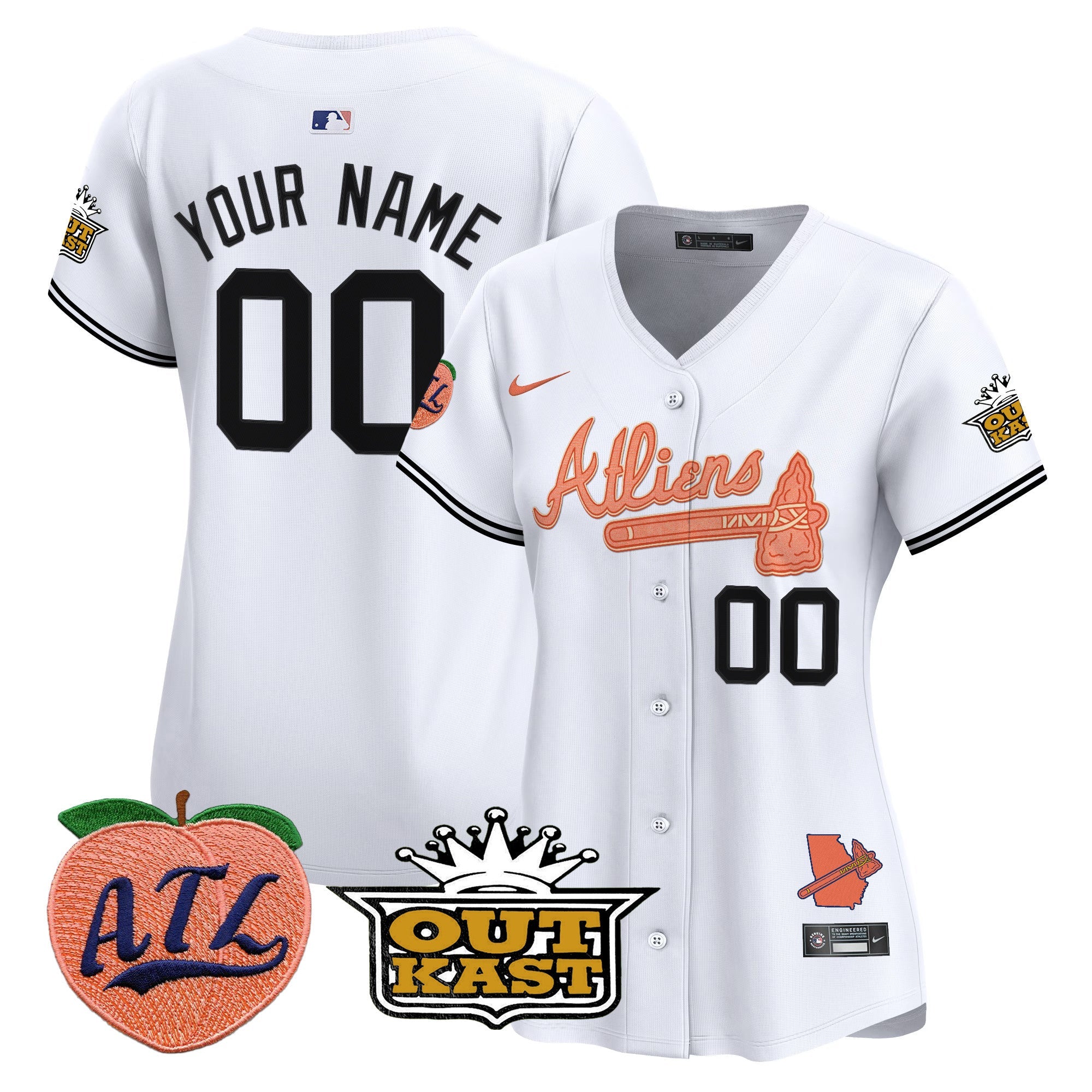 ATL Atliens & Peach Vapor Premier Limited Custom Jersey - All Stitched