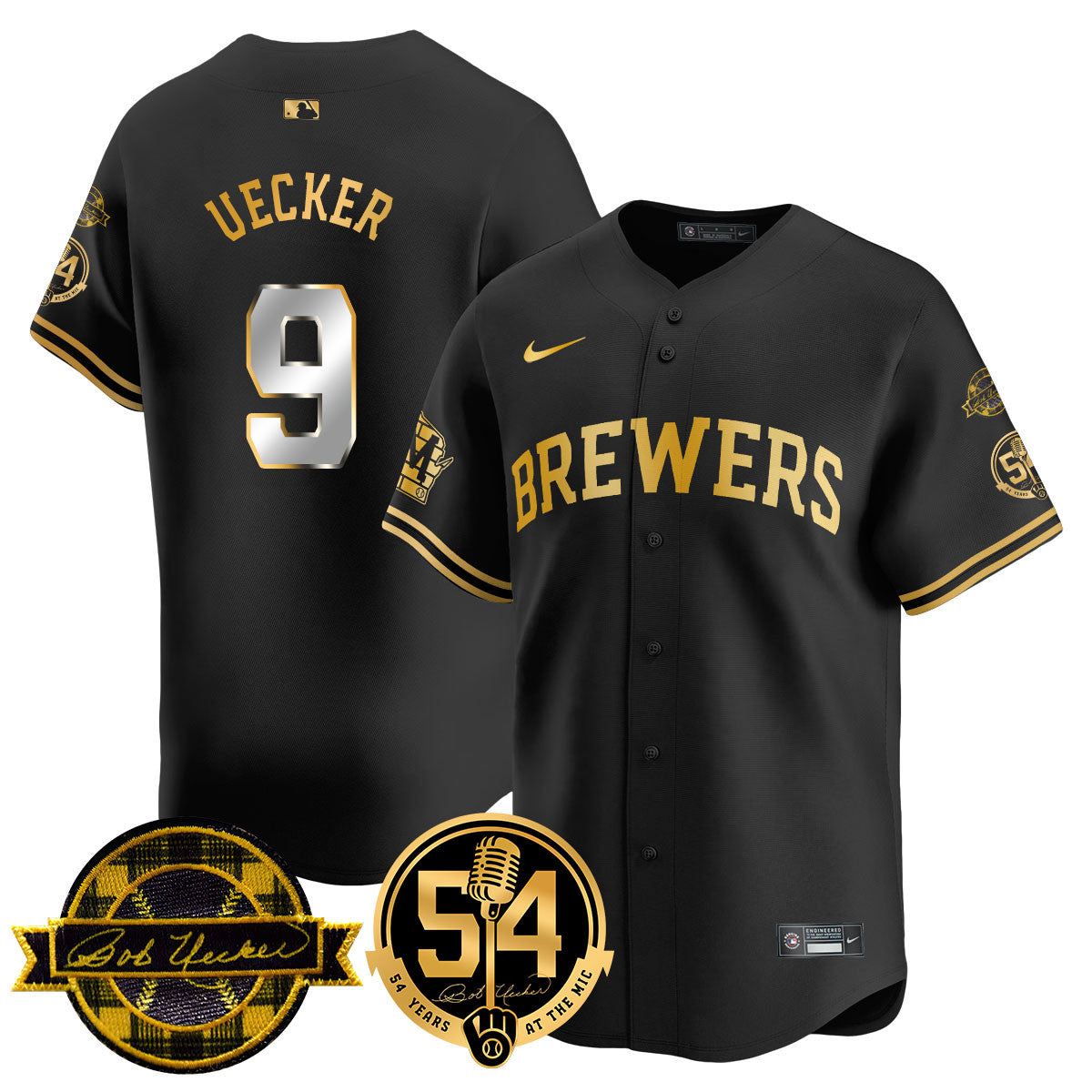 MIL Jersey - Bob Uecker, 54 Seasons for Brewers - All Stitched