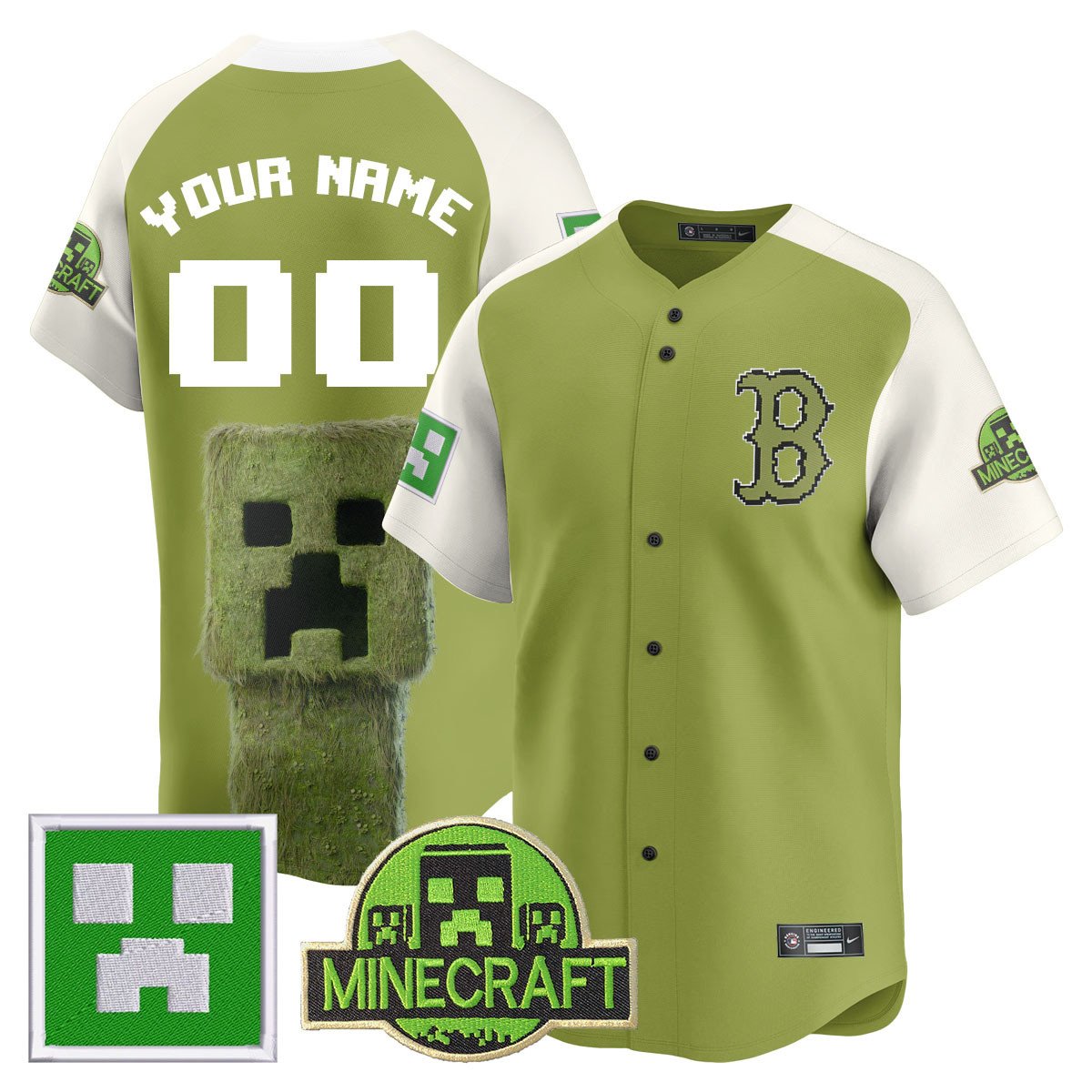 Custom Name/Number BOS 2025 MINECRAFT Jersey - All Stitched