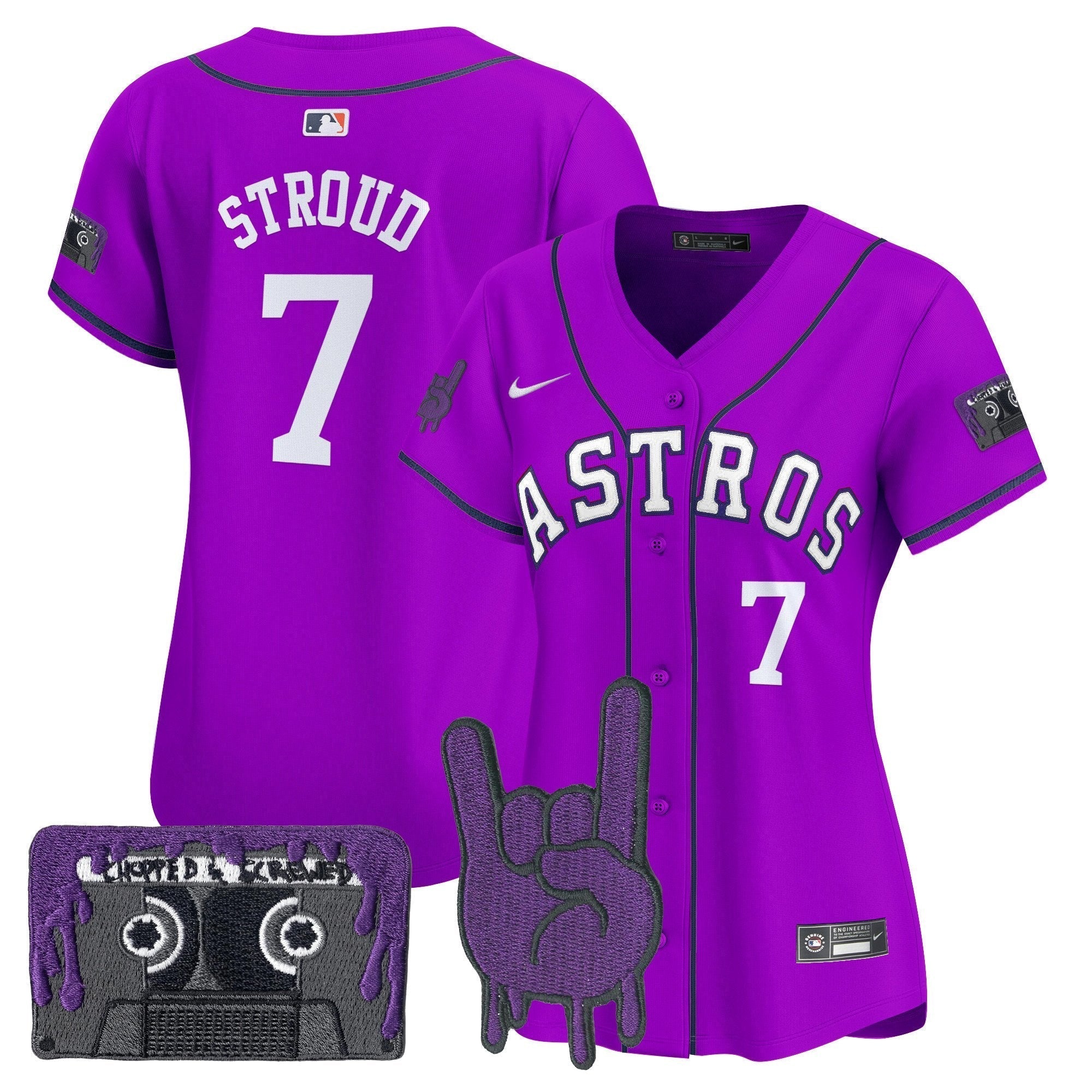 Women's HOU DJ Screw Patch Vapor Premier Limited Jersey - All Stitched