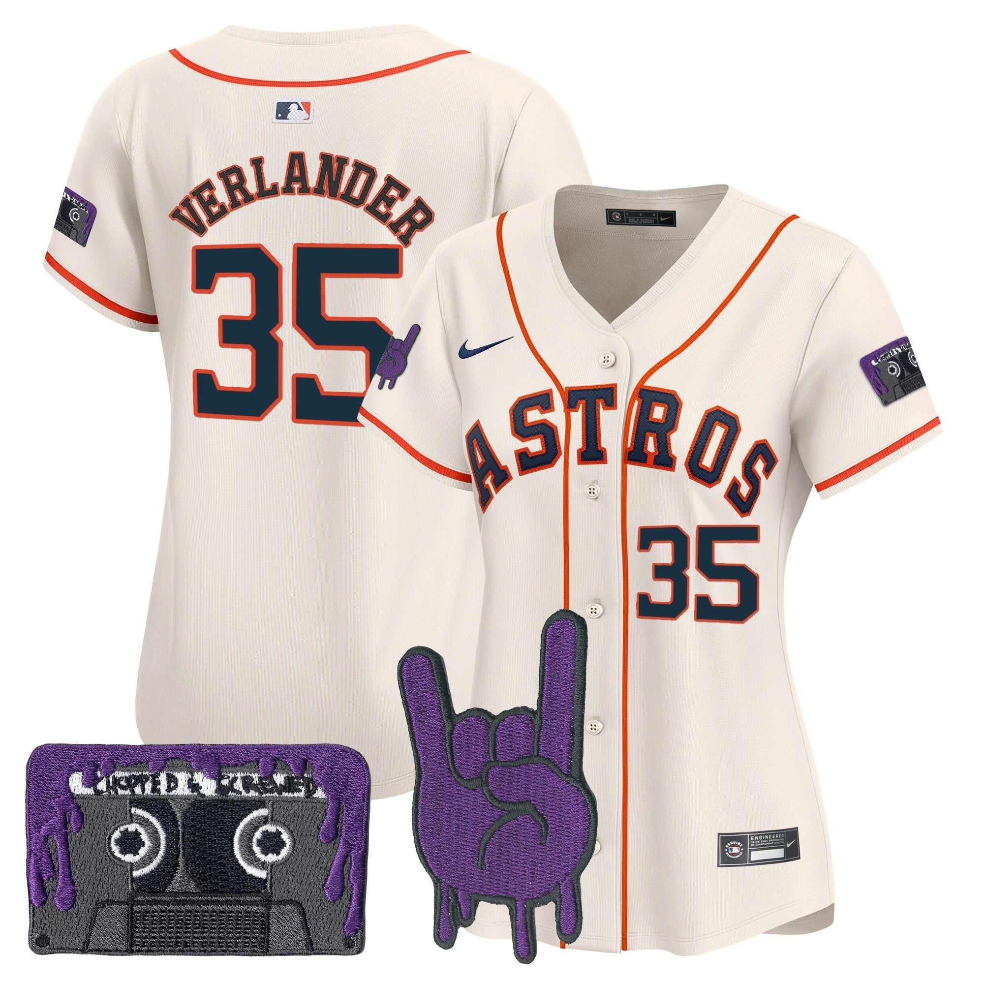Women's HOU DJ Screw Patch Vapor Premier Limited Jersey - All Stitched