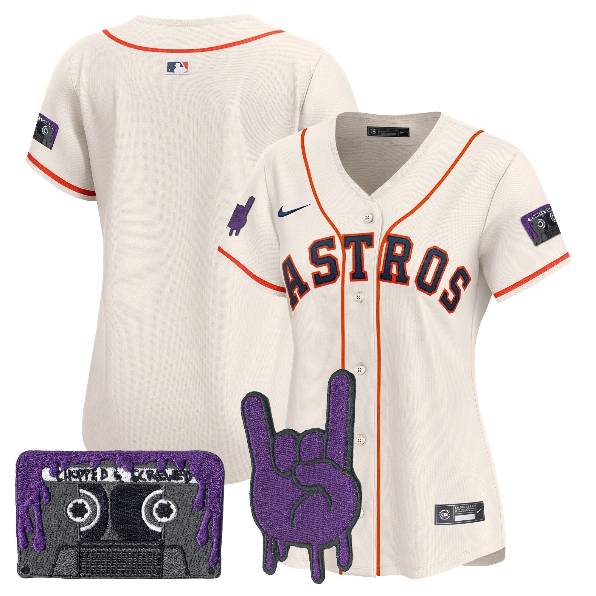 Women's HOU DJ Screw Patch Vapor Premier Limited Jersey - All Stitched