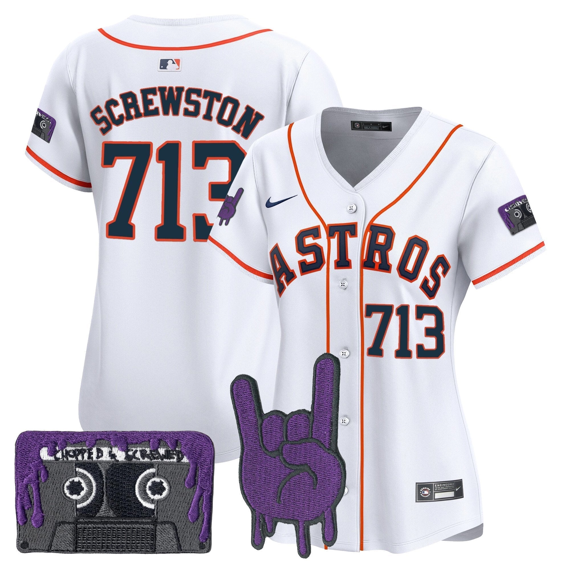 Women's HOU DJ Screw Patch Vapor Premier Limited Jersey - All Stitched