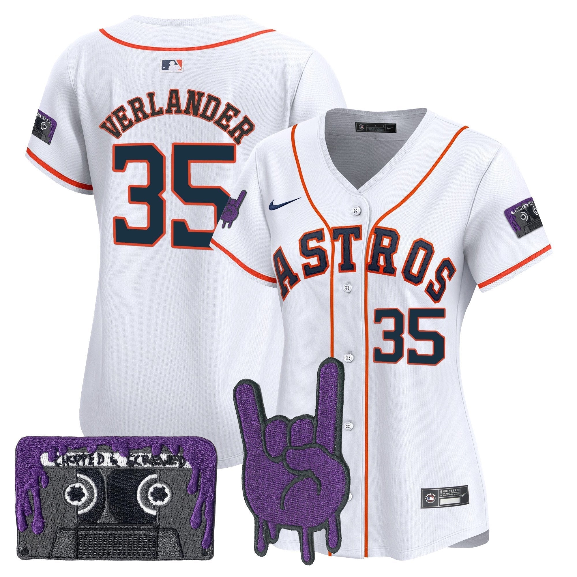 Women's HOU DJ Screw Patch Vapor Premier Limited Jersey - All Stitched