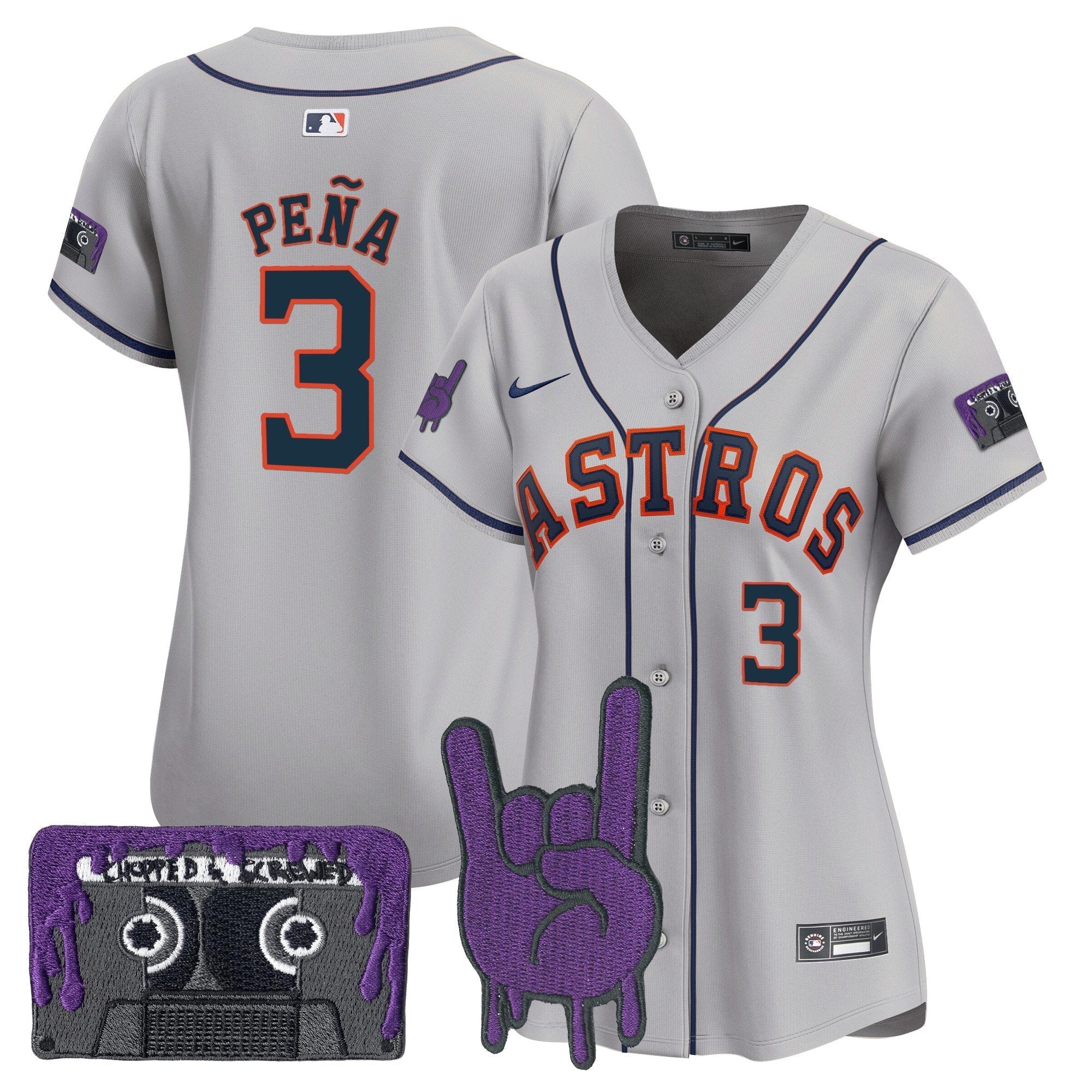 Women's HOU DJ Screw Patch Vapor Premier Limited Jersey - All Stitched