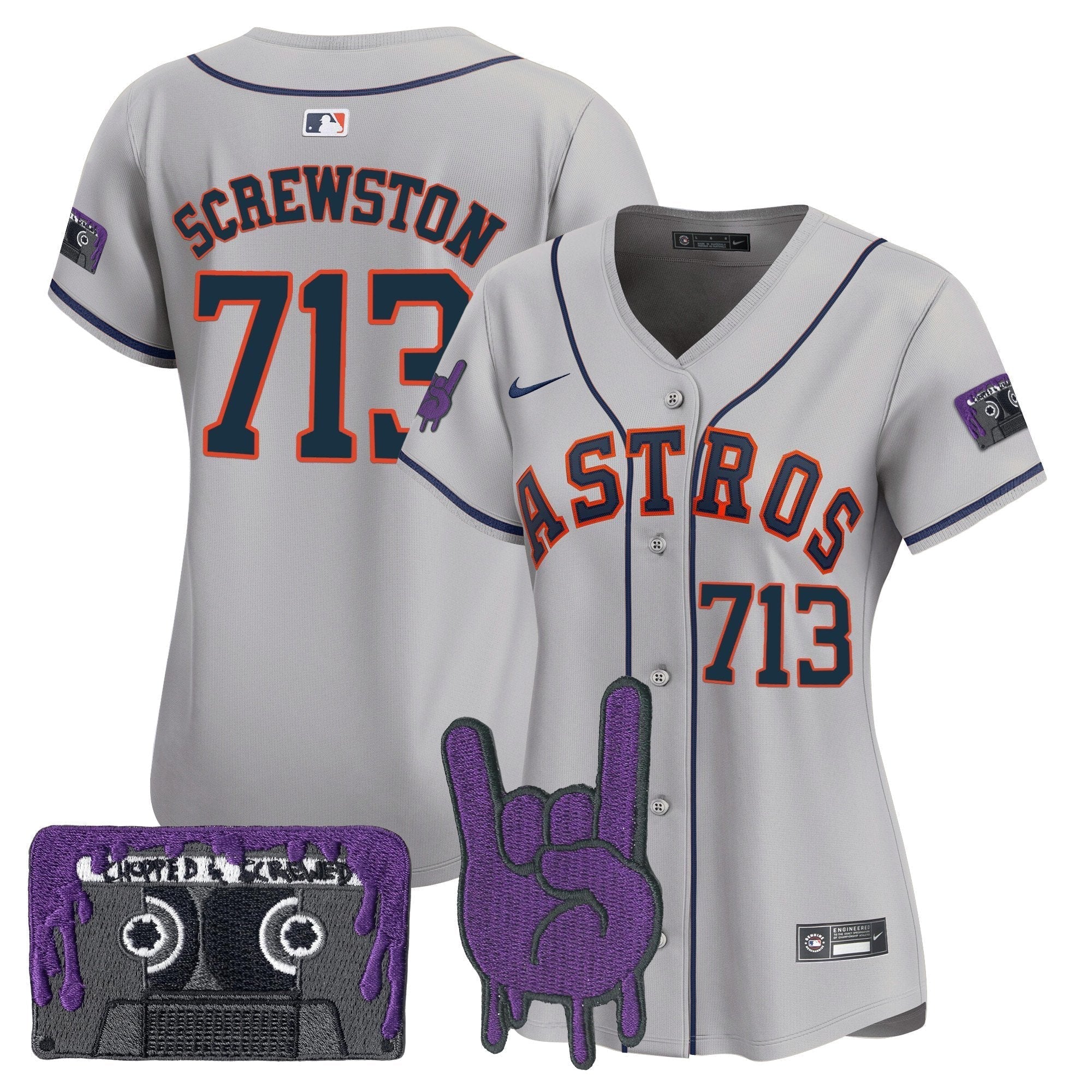Women's HOU DJ Screw Patch Vapor Premier Limited Jersey - All Stitched
