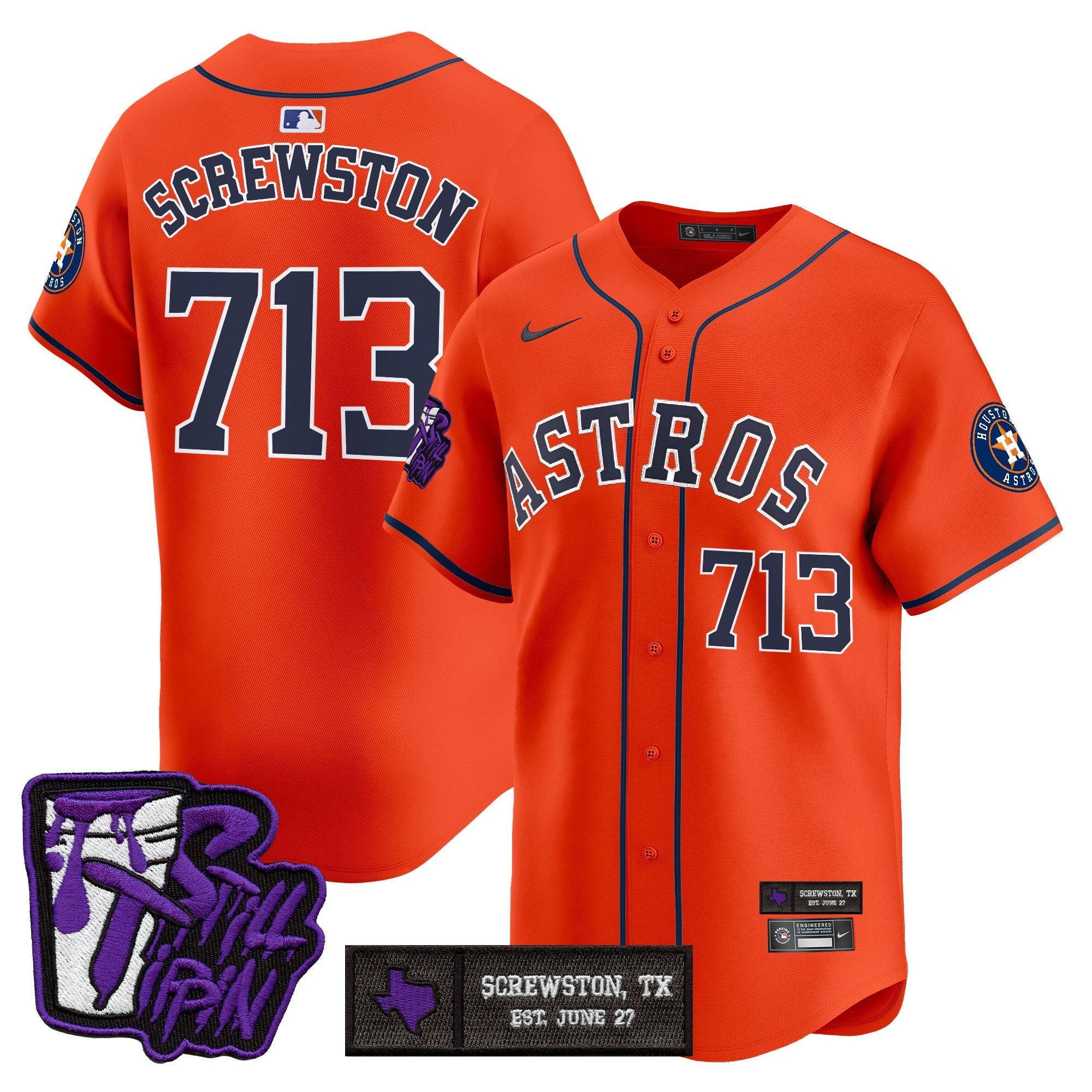HOU DJ Screw Still Tippin Purple Patch Vapor Premier Limited Jersey - All Stitched