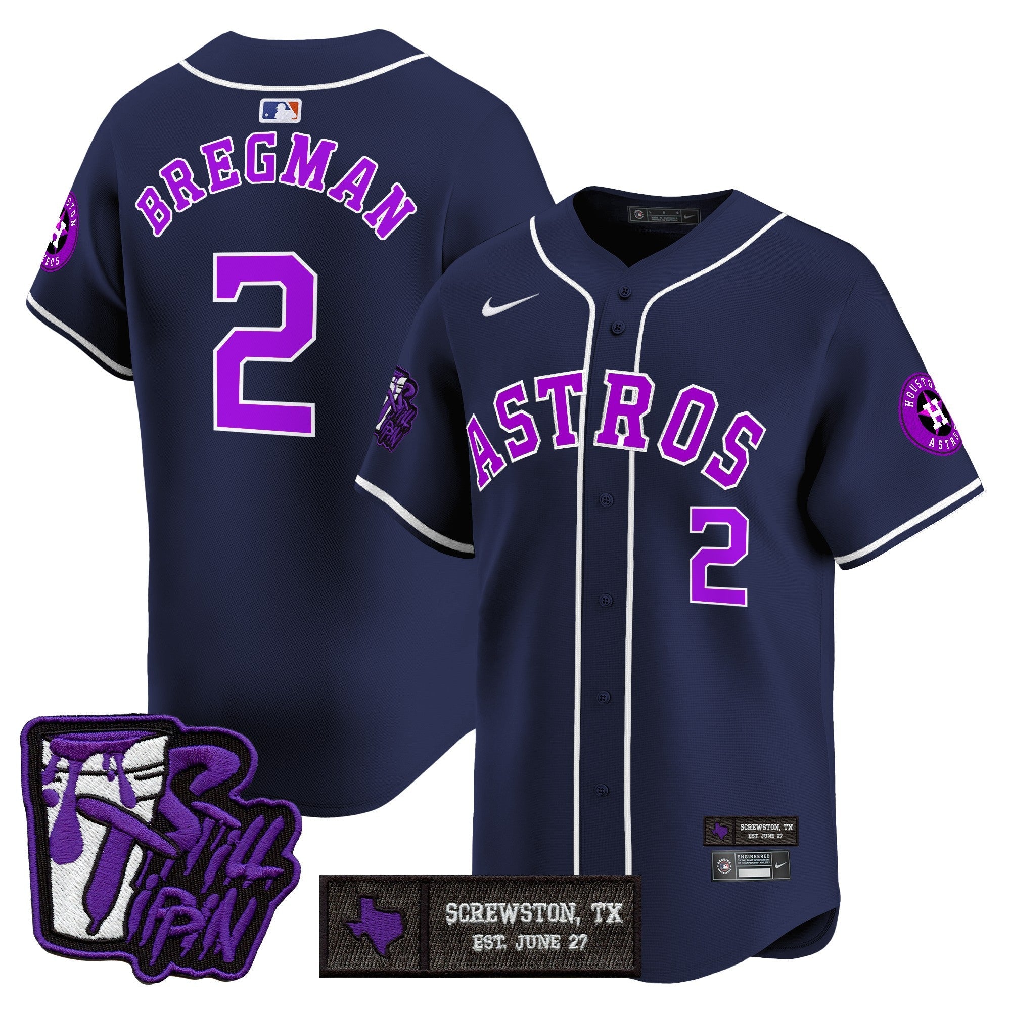 HOU DJ Screw Still Tippin Purple Patch Vapor Premier Limited Jersey - All Stitched