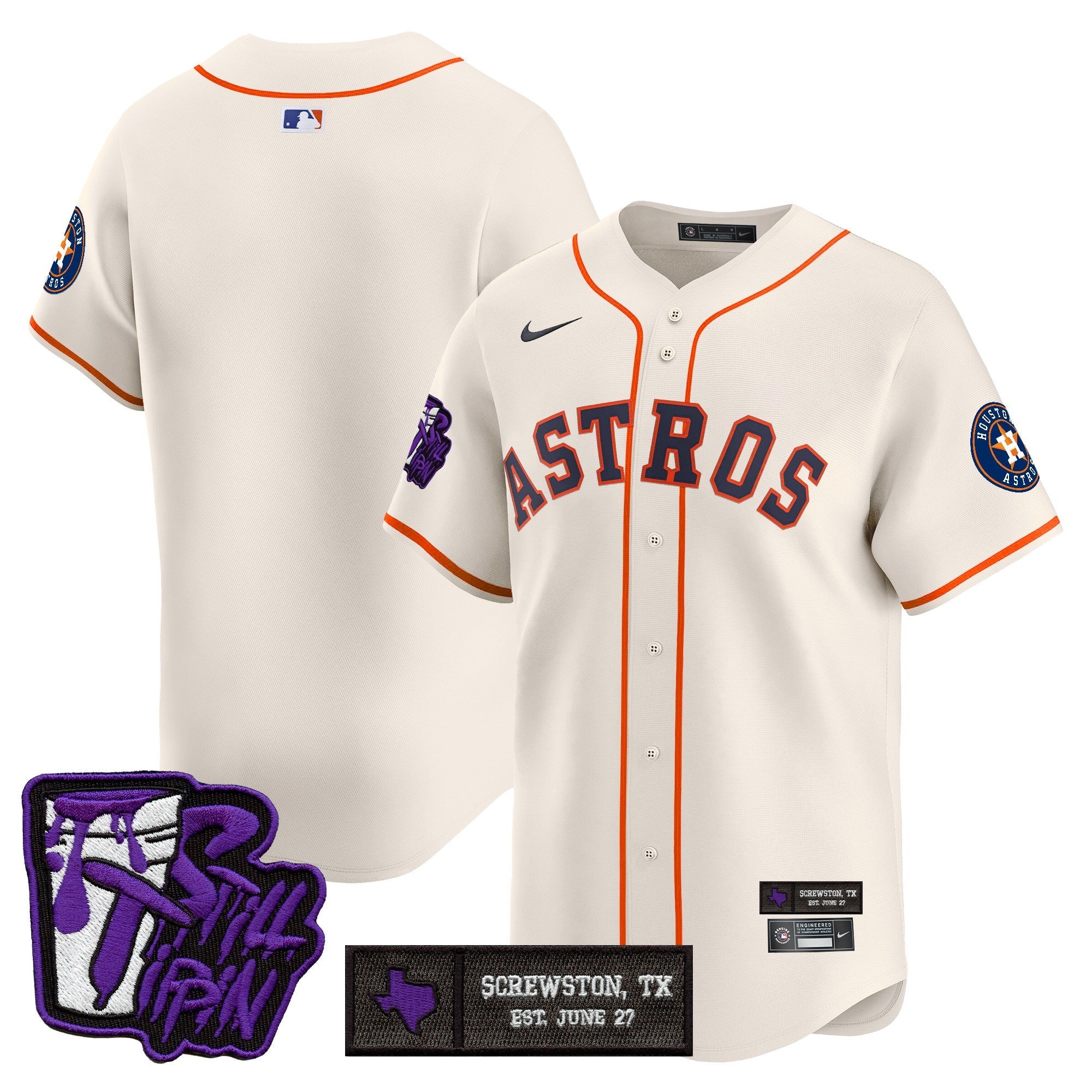 HOU DJ Screw Still Tippin Purple Patch Vapor Premier Limited Jersey - All Stitched