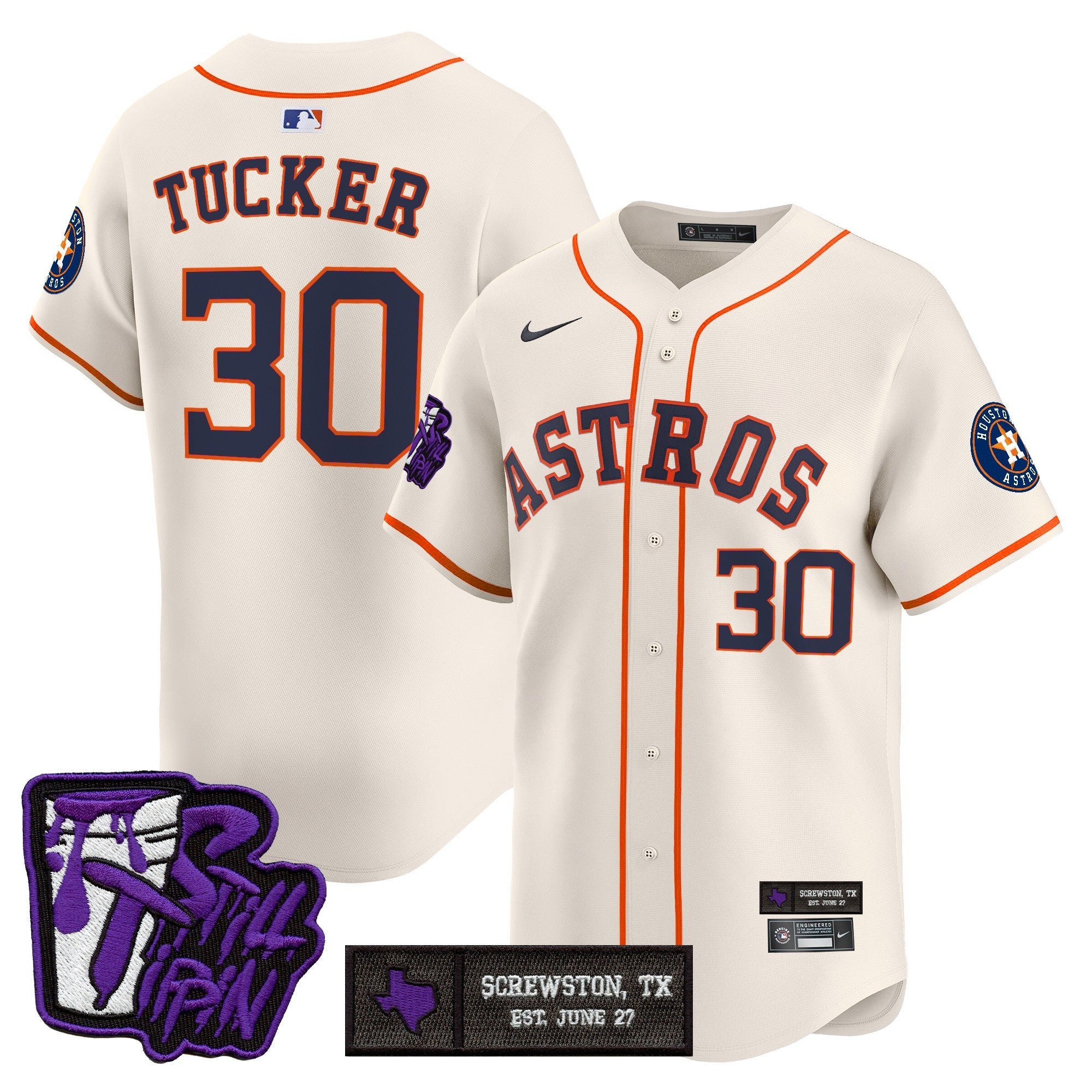 HOU DJ Screw Still Tippin Purple Patch Vapor Premier Limited Jersey - All Stitched